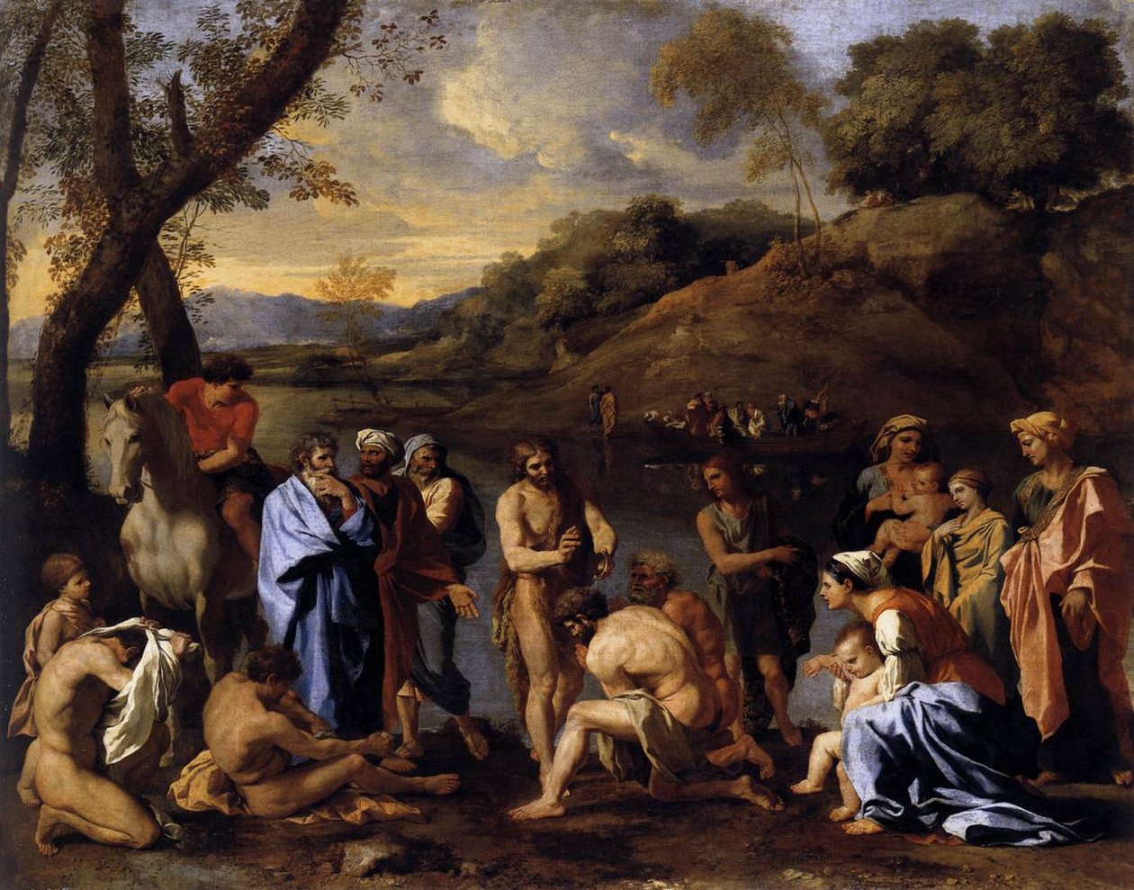 Sint-Jan de Doper doopt de mensen door Nicolas Poussin