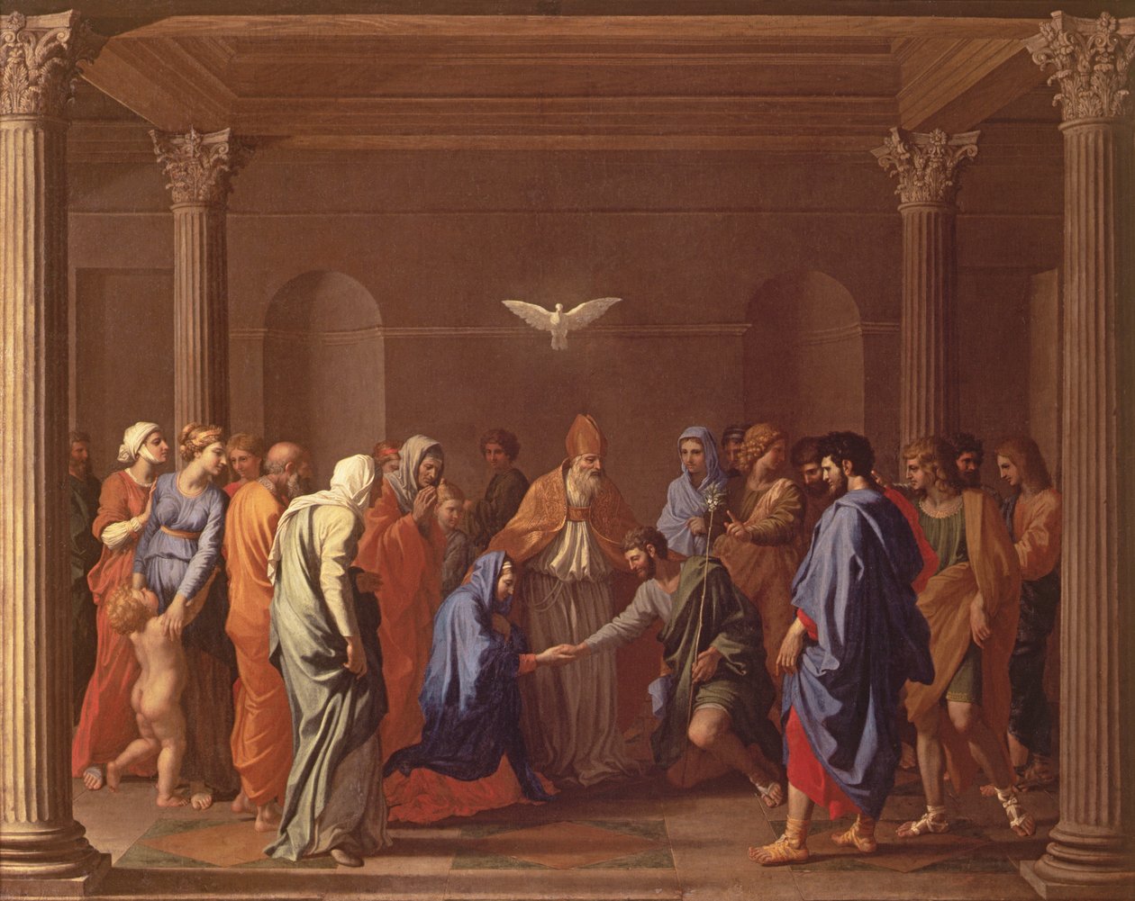 Het huwelijk van de Maagd, ca. 1638-40 door Nicolas Poussin
