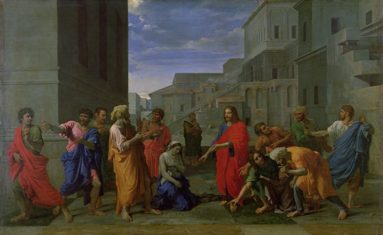 De overspelige vrouw, 1653 door Nicolas Poussin