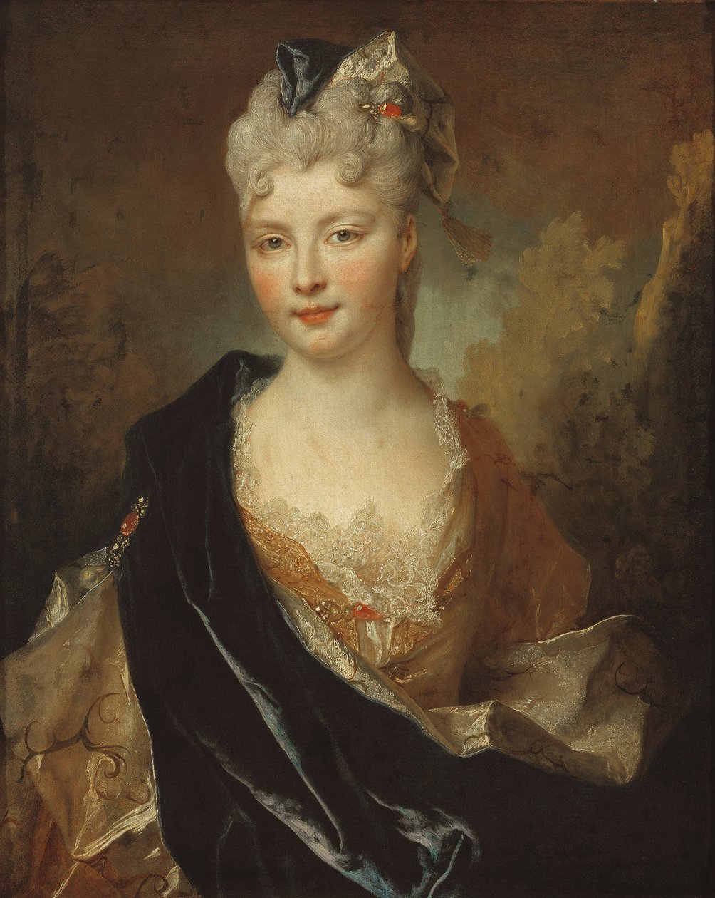 Portret van een jonge dame door Nicolas de Largillière