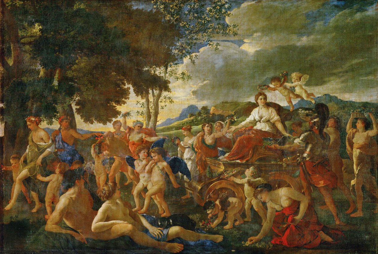 De triomf van Flora ... door Nicolas (attr.to) Poussin