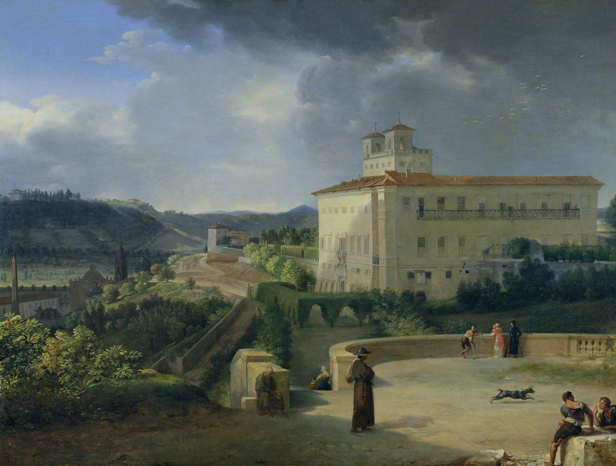 Uitzicht op de Villa Medici, Rome door Nicolas Antoine Taunay