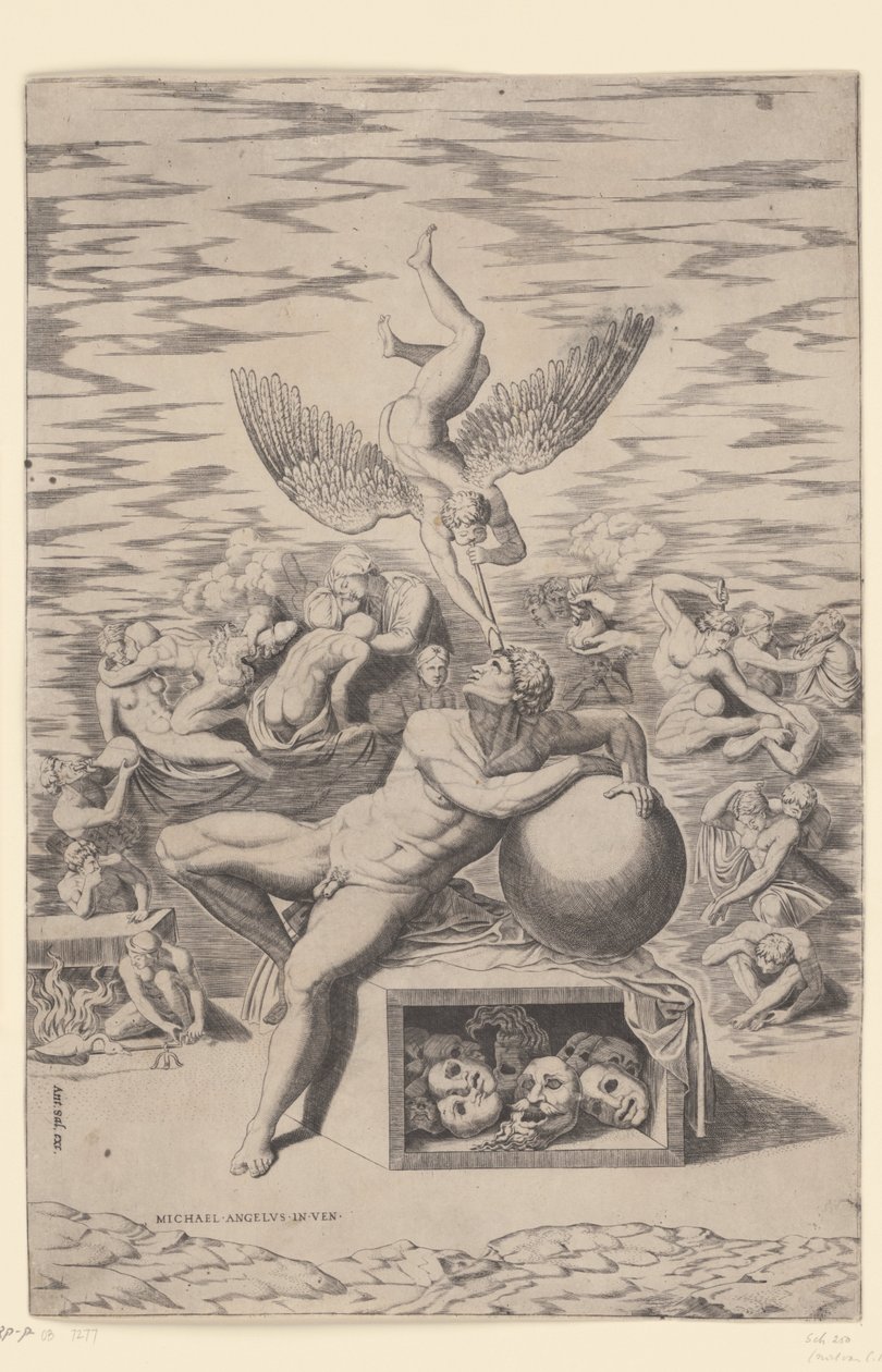 De droom door Nicolas Beatrizet (attributed to)