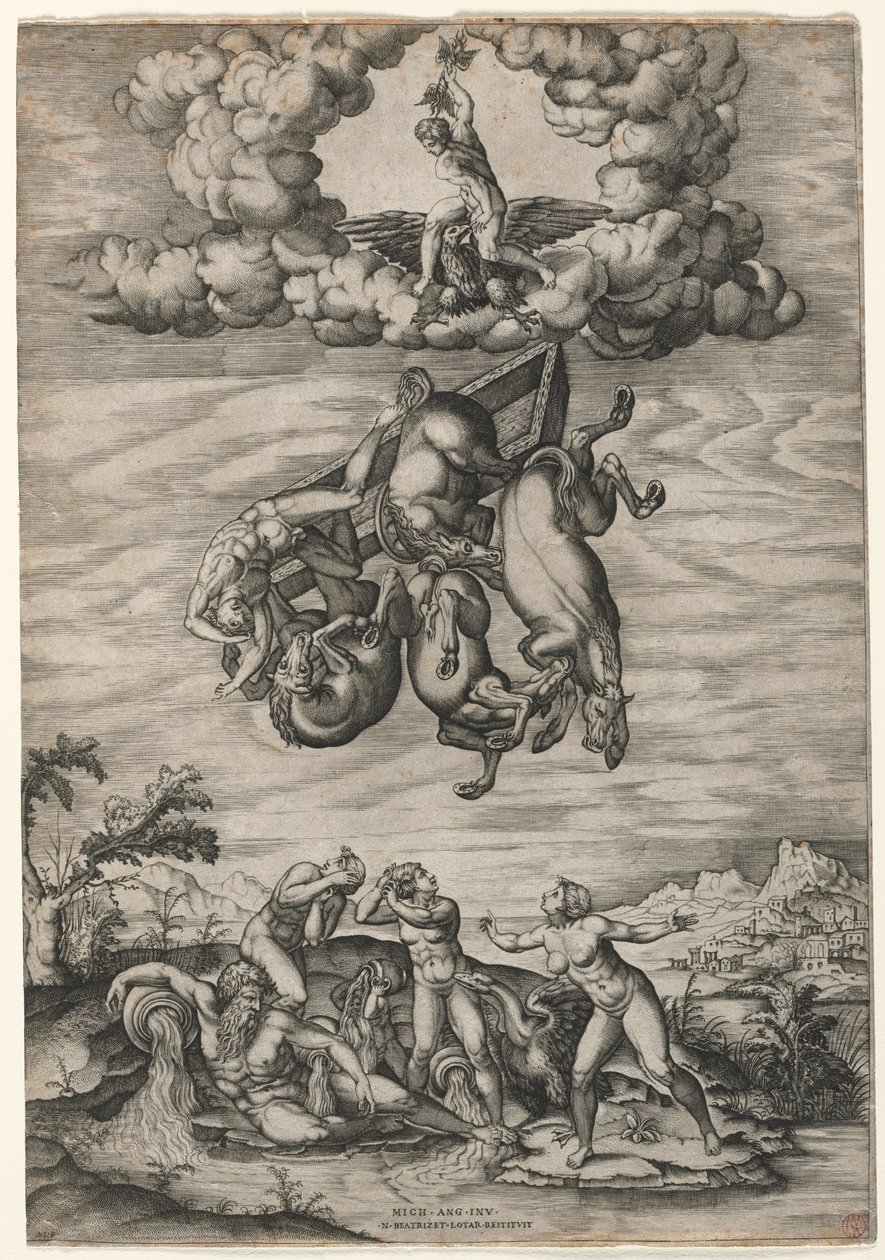 De Val van Phaeton door Nicolas Beatrizet