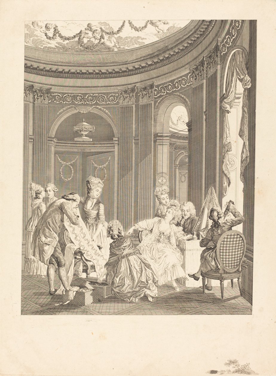 Wat zegt de Abt? door Nicolas Delaunay after Nicolas Lavreince