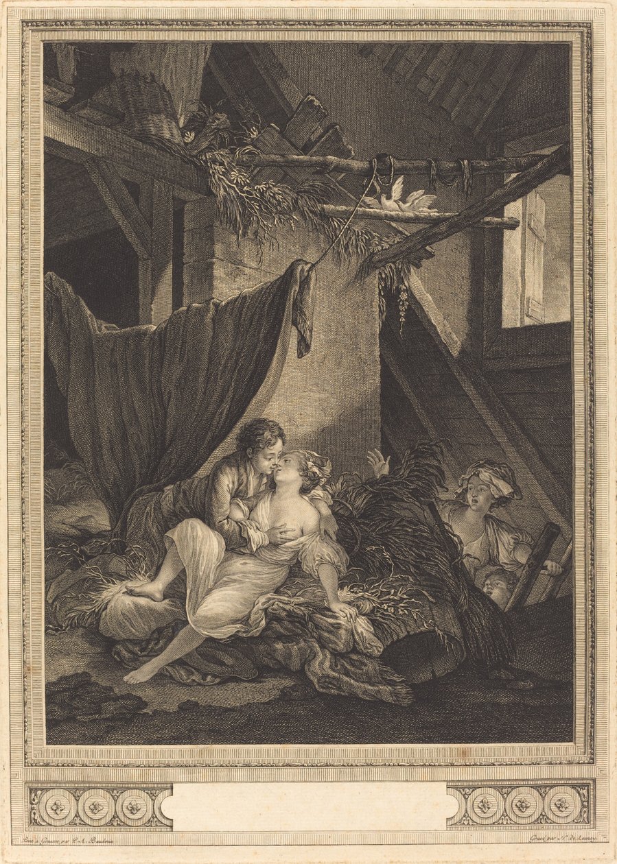 De late zorgen door Nicolas Delaunay after Pierre Antoine Baudouin