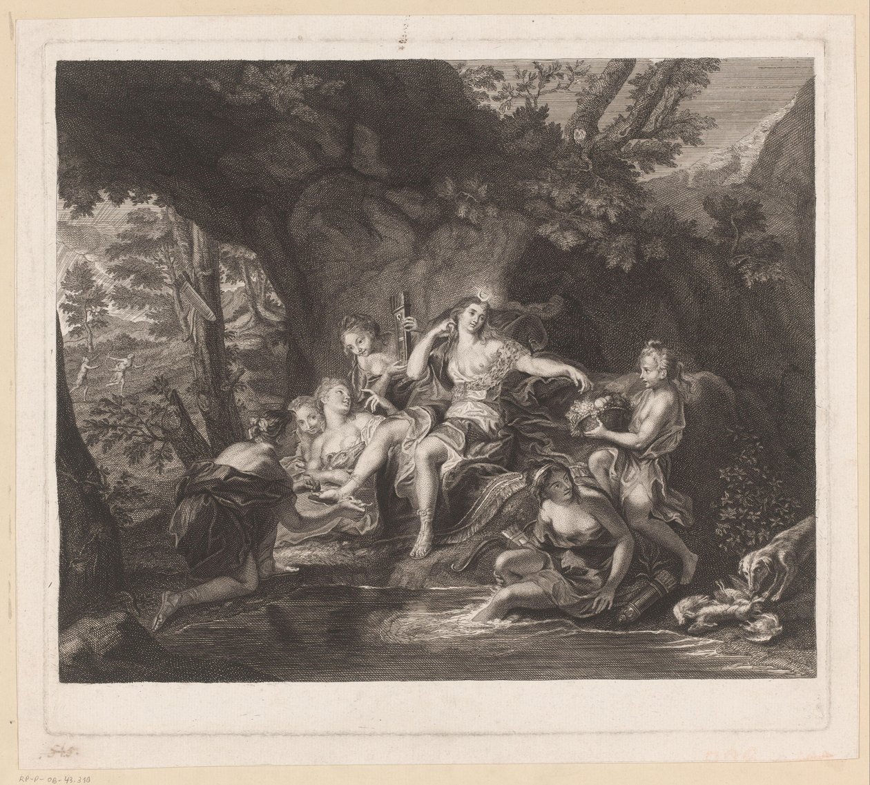 Bad van Diana door Nicolas Gabriel Dupuis (attributed to)