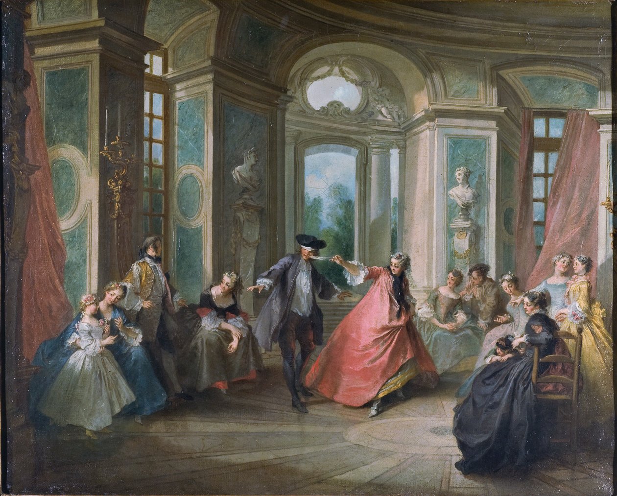 Blindenbuffel door Nicolas Lancret