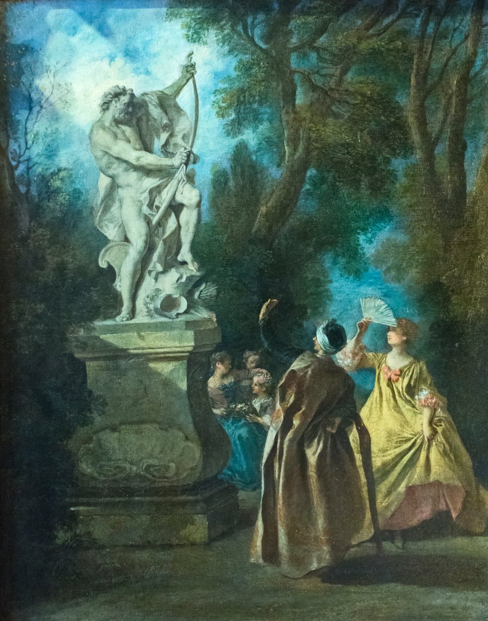 De Pers en het standbeeld door Nicolas Lancret
