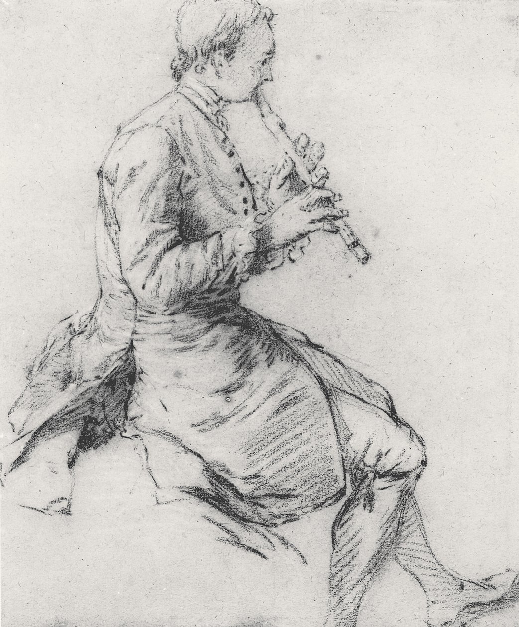 De Blokfluitspeler door Nicolas Lancret