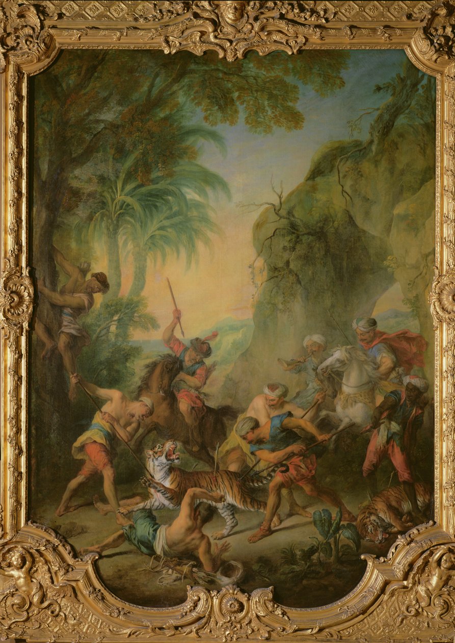 Tijgerjacht, 1736 door Nicolas Lancret