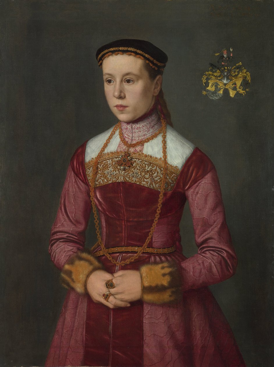 Portret van een jonge dame door Nicolas Neufchatel