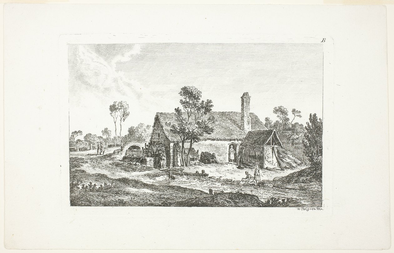 Landschap, uit Deuxieme Cahier de Paysage door Nicolas Perignon