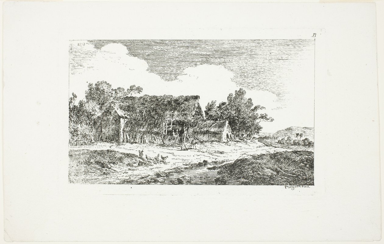 Landschap, uit Deuxieme Cahier de Paysage door Nicolas Perignon