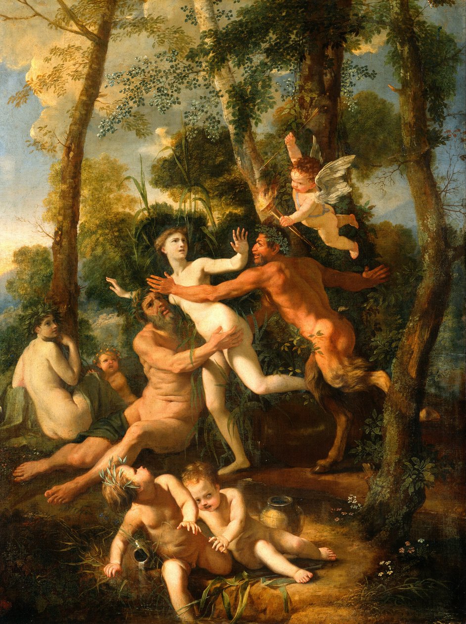 Pan en Syrinx door Nicolas Poussin