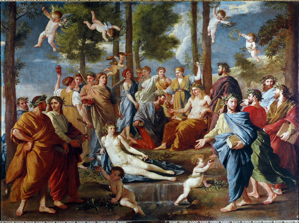 Parnassus door Nicolas Poussin