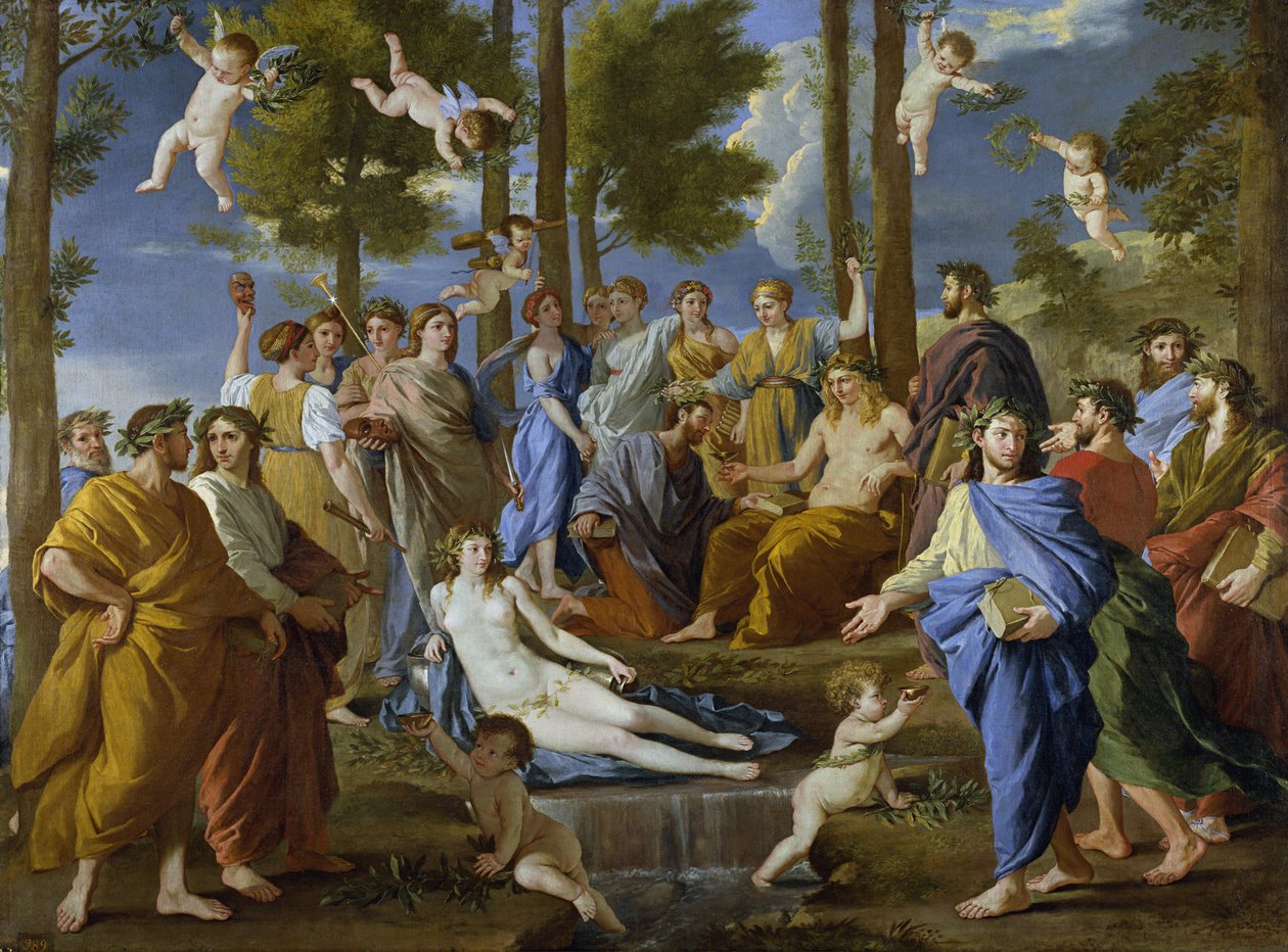 Parnassus door Nicolas Poussin