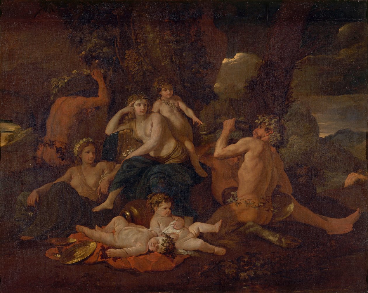 De kindertijd van Bacchus, c.1630 door Nicolas Poussin