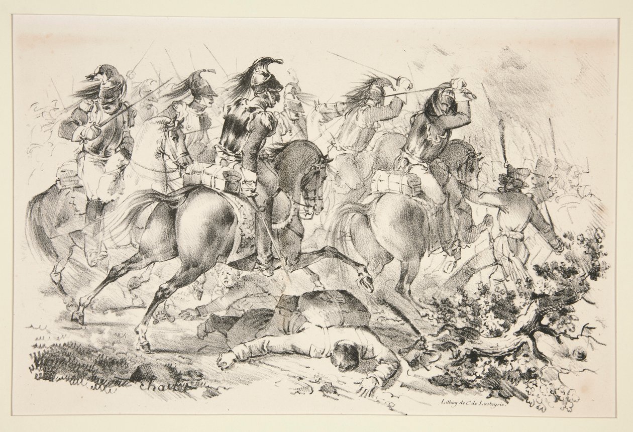 Cuirassiers Aanvallend door Nicolas Toussaint Charlet