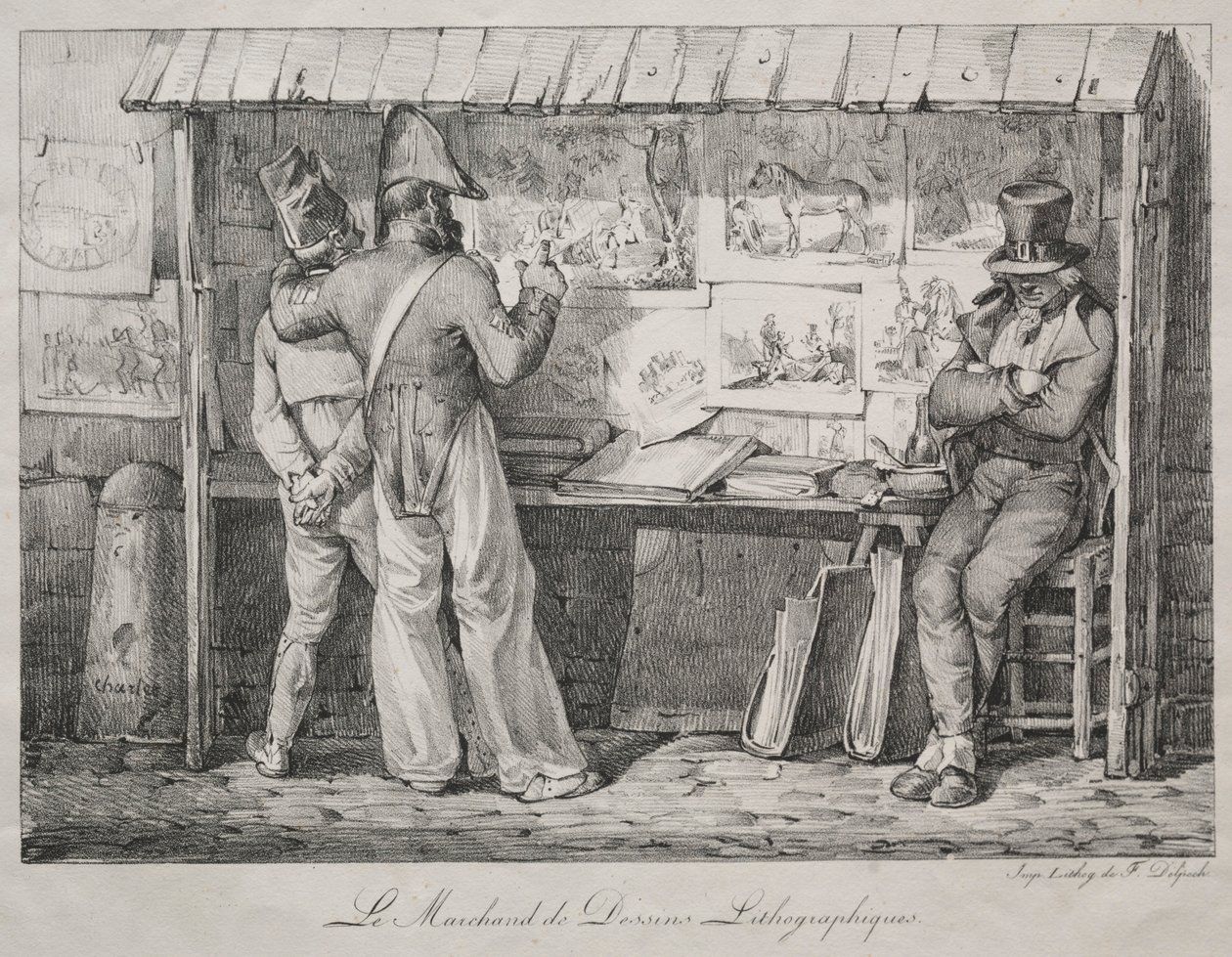 De lithograafhandelaar door Nicolas Toussaint Charlet