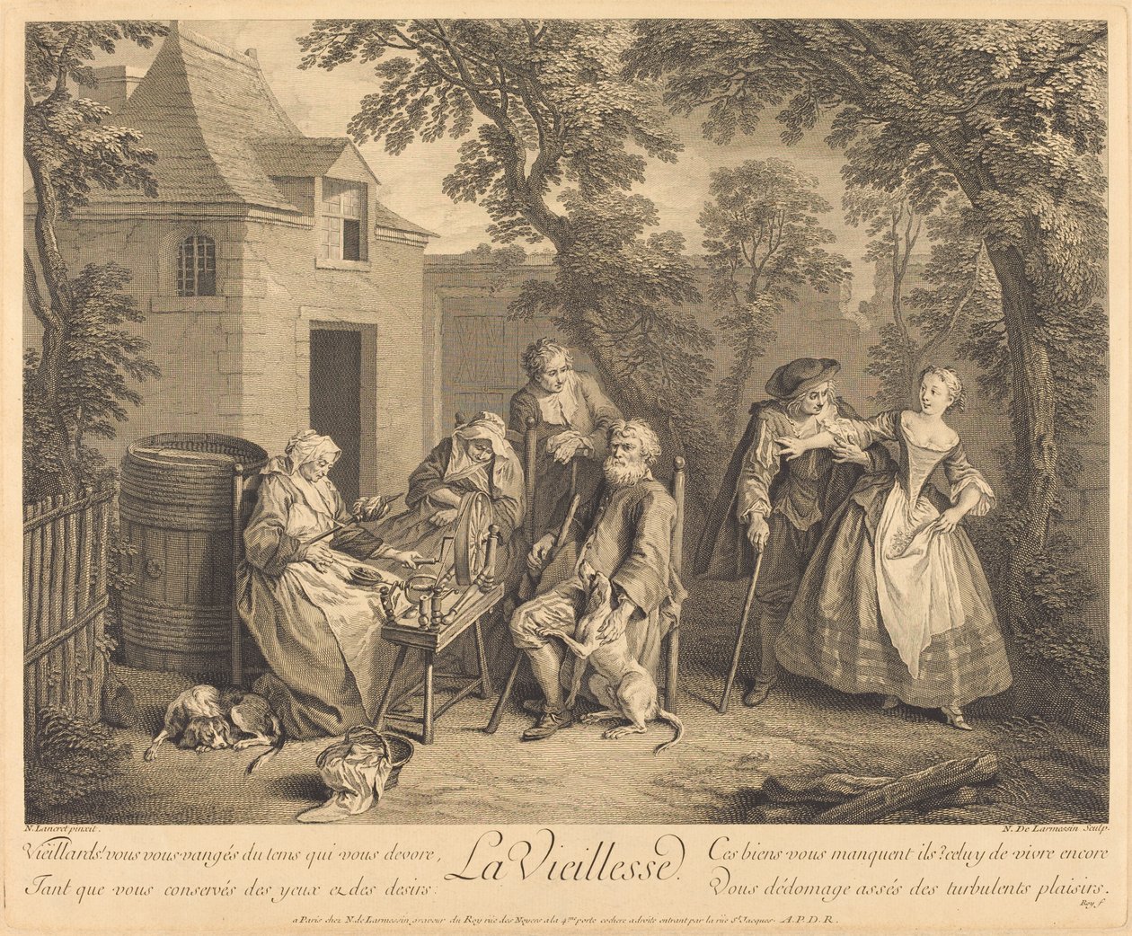 De Ouderdom door Nicolas de Larmessin IV after Nicolas Lancret