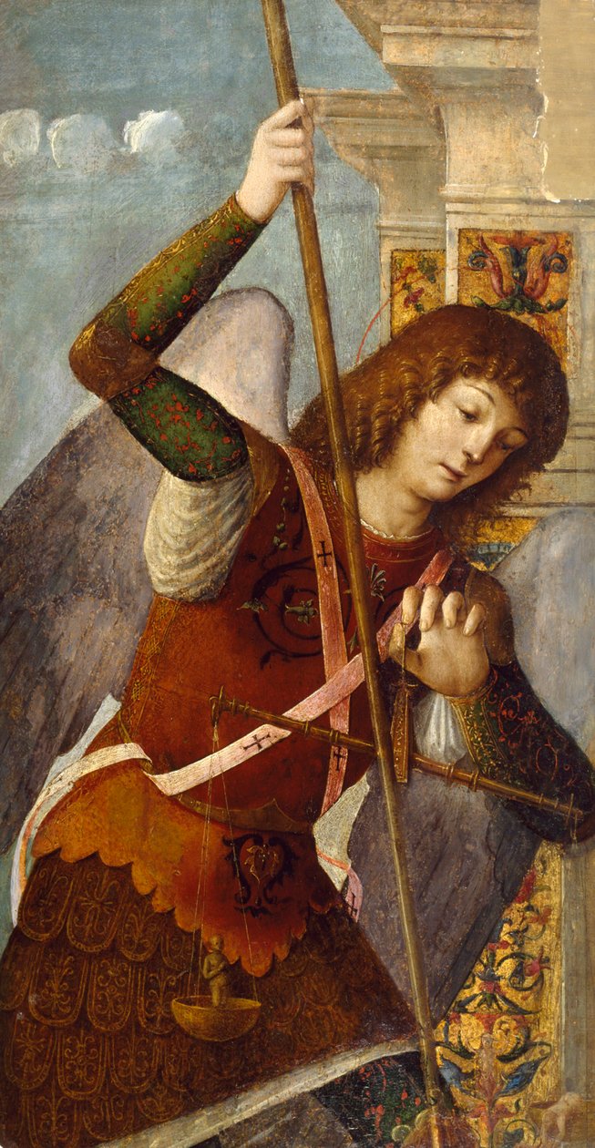 Drieluik Paneel met de Aartsengel Michaël door Nicolo Rondinelli