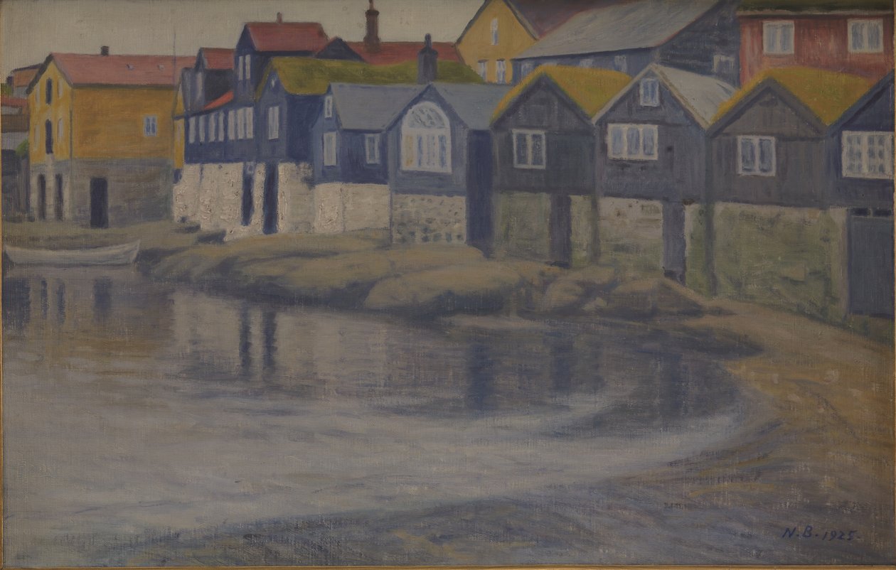 Oude huizen in Thorshavn door Niels Jakob Jakobsen Bjerre