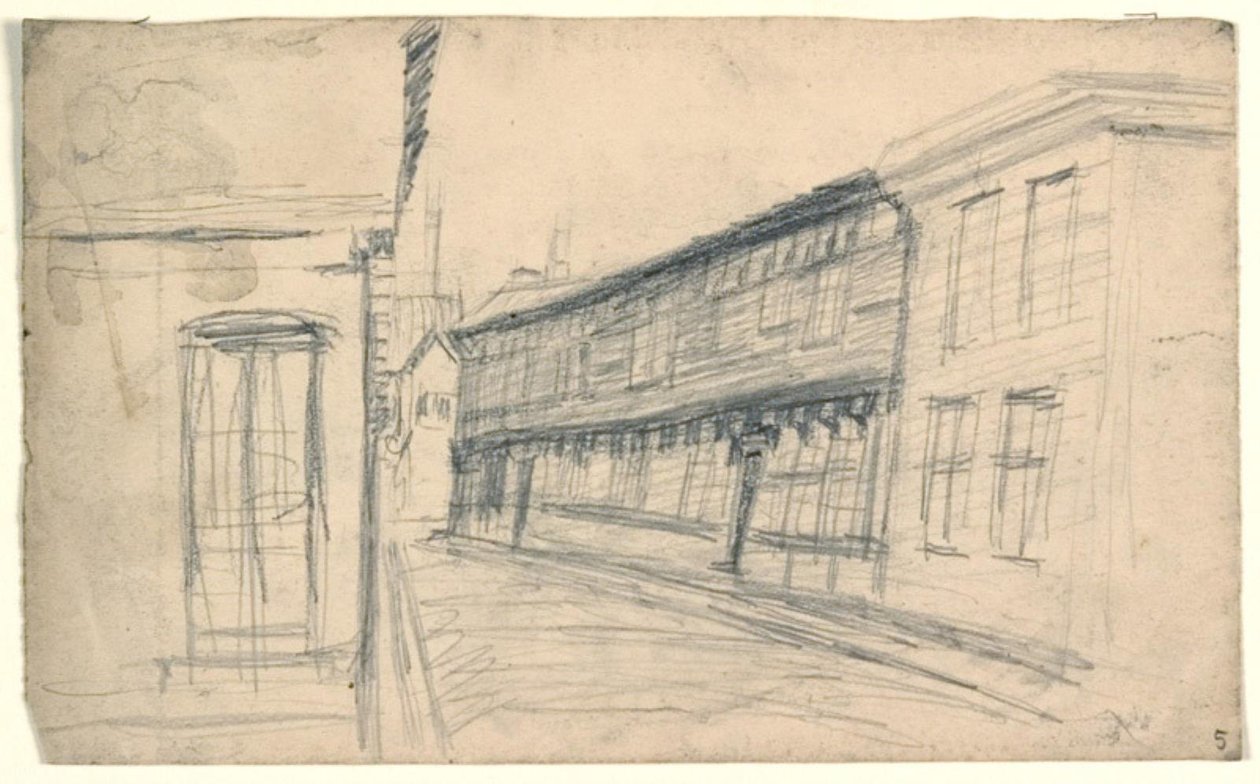 Huizen langs een straat door Niels Larsen Stevns