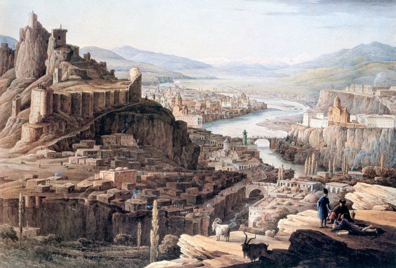 Uitzicht op Tiflis door Nikandor Grigorievich Chernetsov