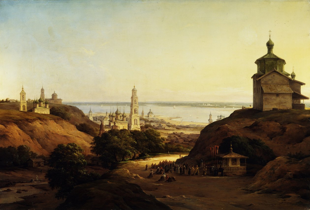 Uitzicht op Yuryev-Povolzhsky, 1851 door Nikanor Grigoryevich Chernetsov