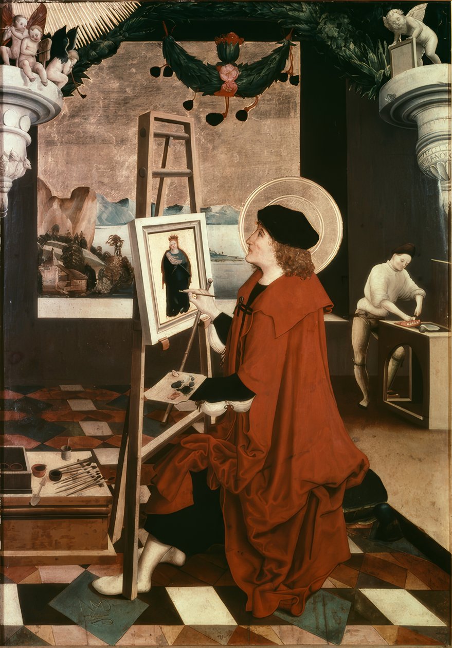 Sint Lucas schildert de Madonna door Niklaus Manuel