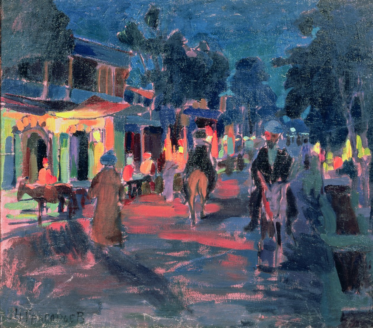 Nachtcafé, 1910s door Nikolai Grigoryev