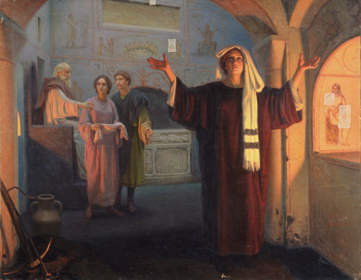 In een catacombe, 1900 door Nikolai Nikolayevich Alexandrov