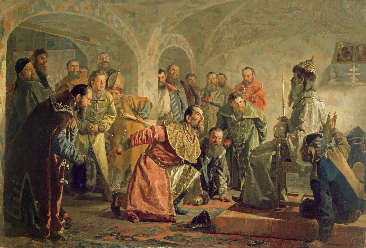 De Opritsjnina aan het Hof van Ivan IV door Nikolai Vasilievich Nevrev