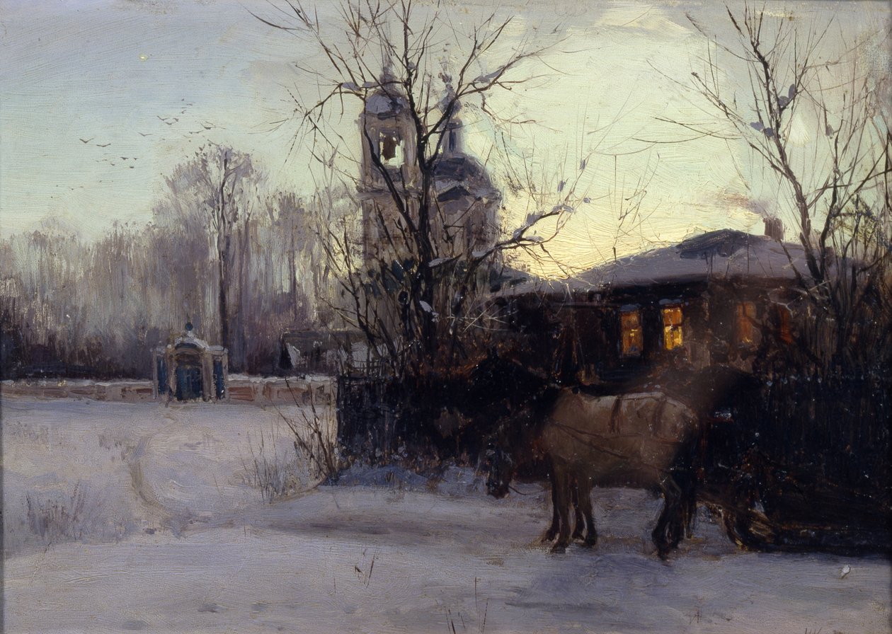 Landschap door Nikolai Alexandrovich Klodt