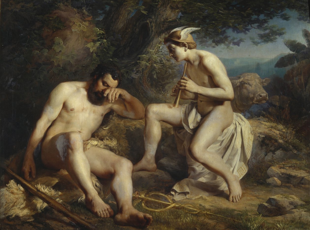 Mercurius sust Argus in slaap door Nikolai Andreyevich Koshelev