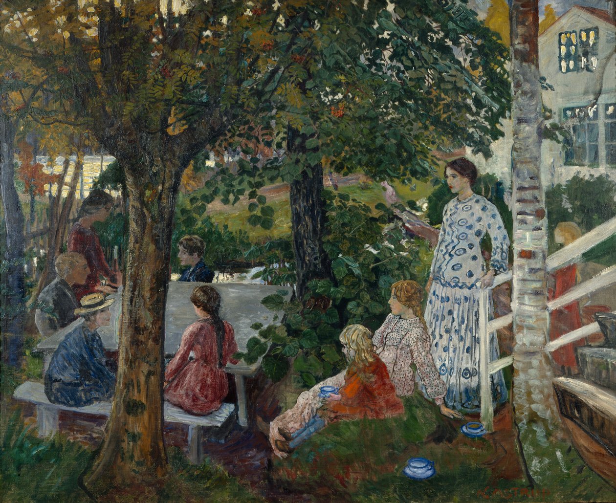 Verjaardag in de tuin door Nikolai Astrup
