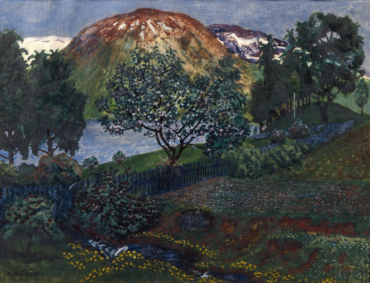 Juninacht in de tuin door Nikolai Astrup