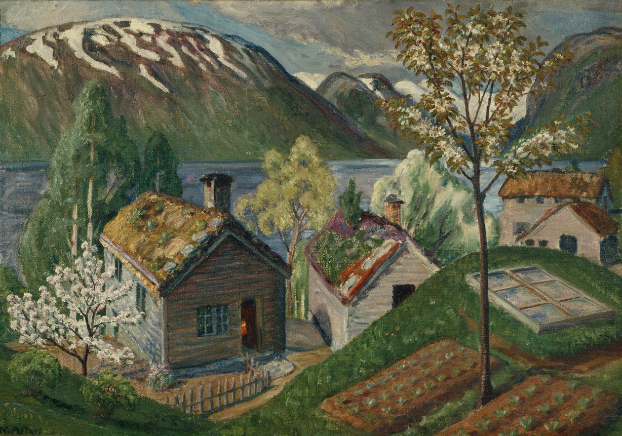 Mistbenken (koude bak) door Nikolai Astrup