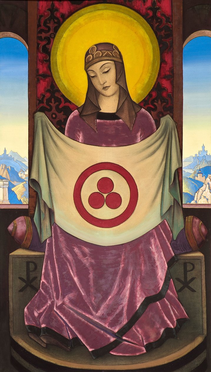 Madonna Oriflamma, 1932 door Nikolai Konstantinowitsch Roerich