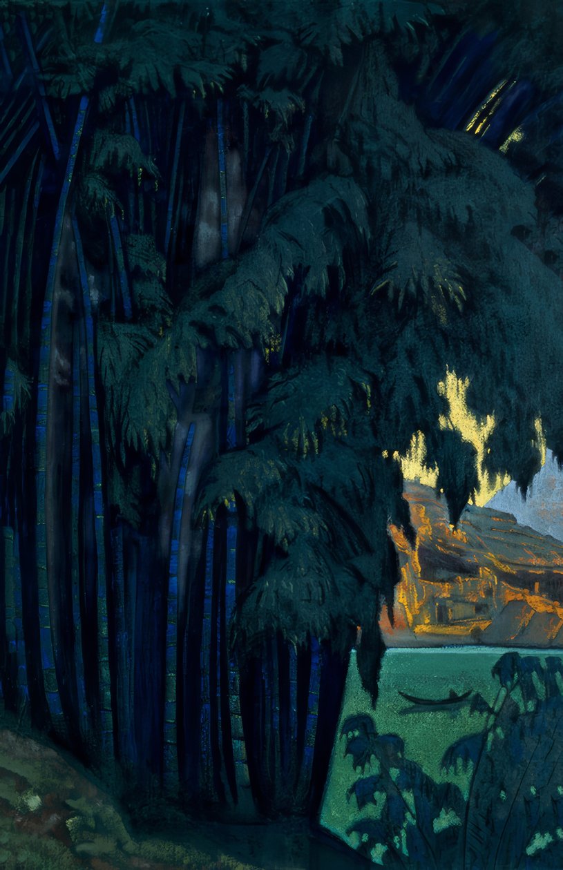 Ashram, Ceylon door Nikolai Konstantinowitsch Roerich