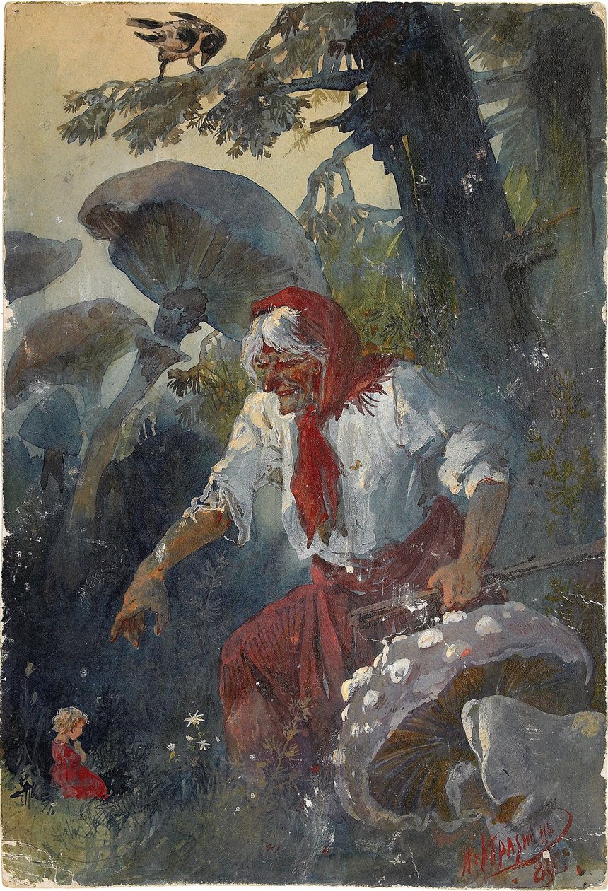 Baba Yaga, 1889 door Nikolai Nikolayevich Karasin