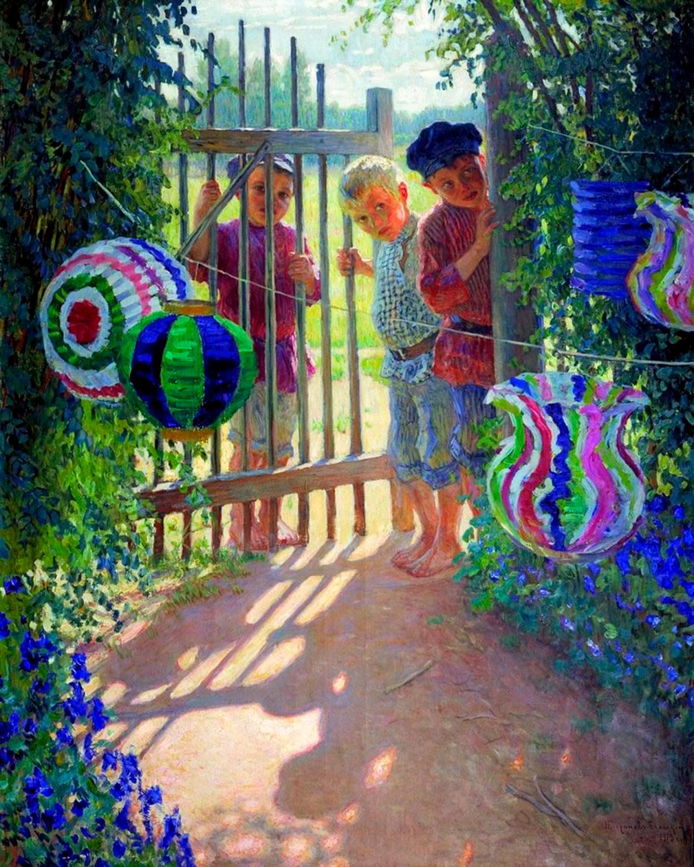 De Bezoekers, 1913 door Nikolai Petrovich Bogdanov Belsky