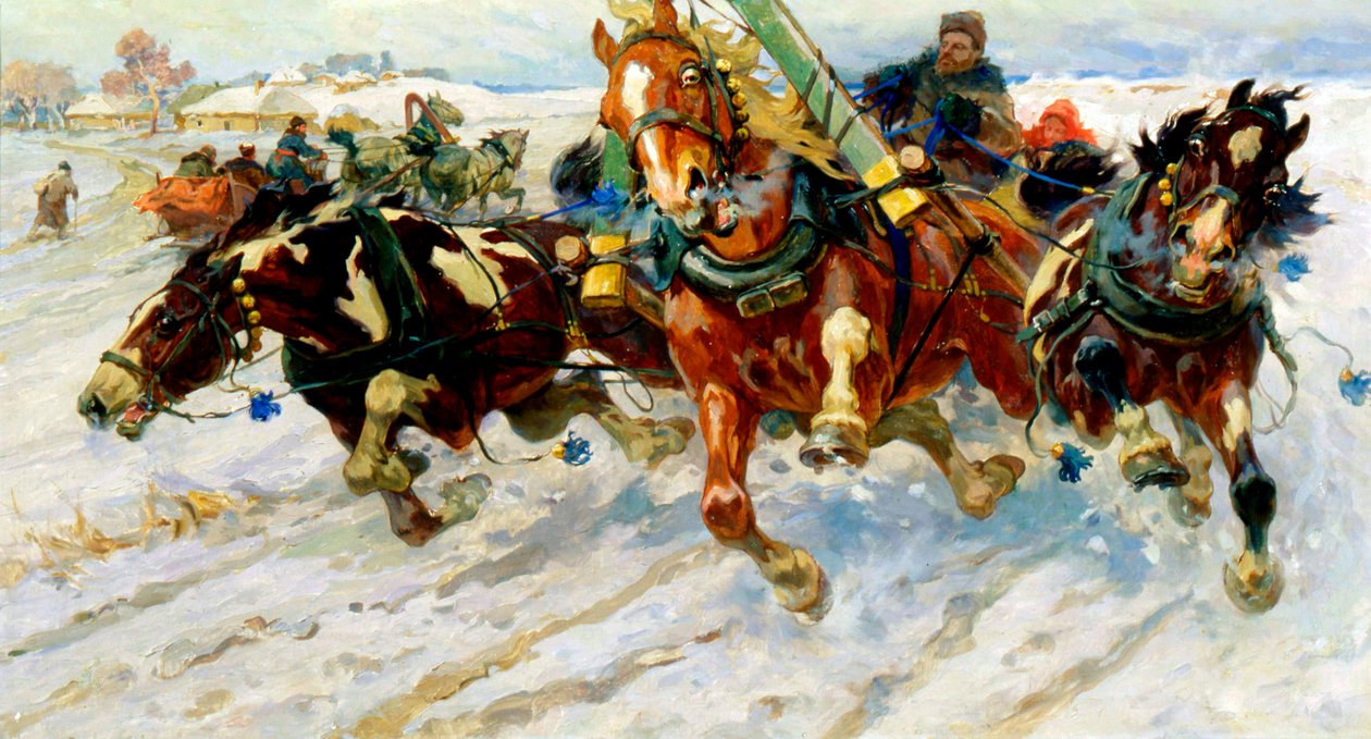Troika, 1917 door Nikolai Samokish