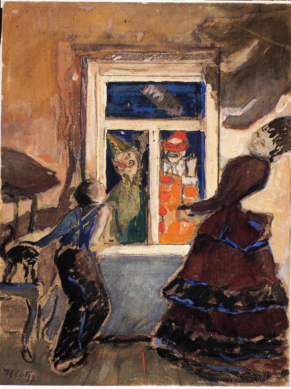 Mummers, 1908 door Nikolaj Nikolaevic Sapunov