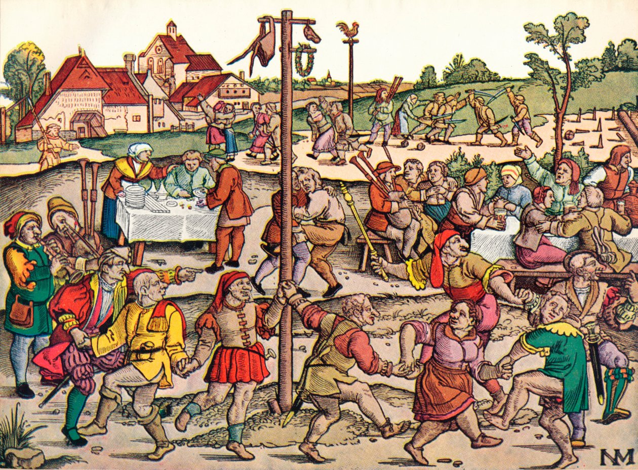 Dorpsfeest, ca. 1530, 1949 door Nikolaus Meldemann
