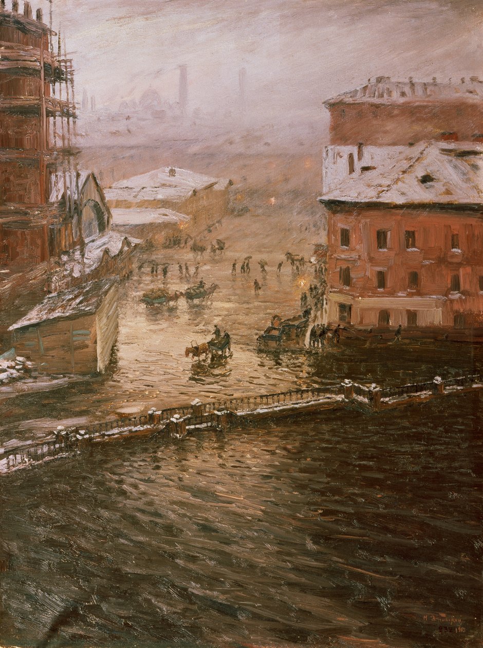 Overstroming in Sint-Petersburg, 1903 door Nikolay Nikanorovich Dubovskoy