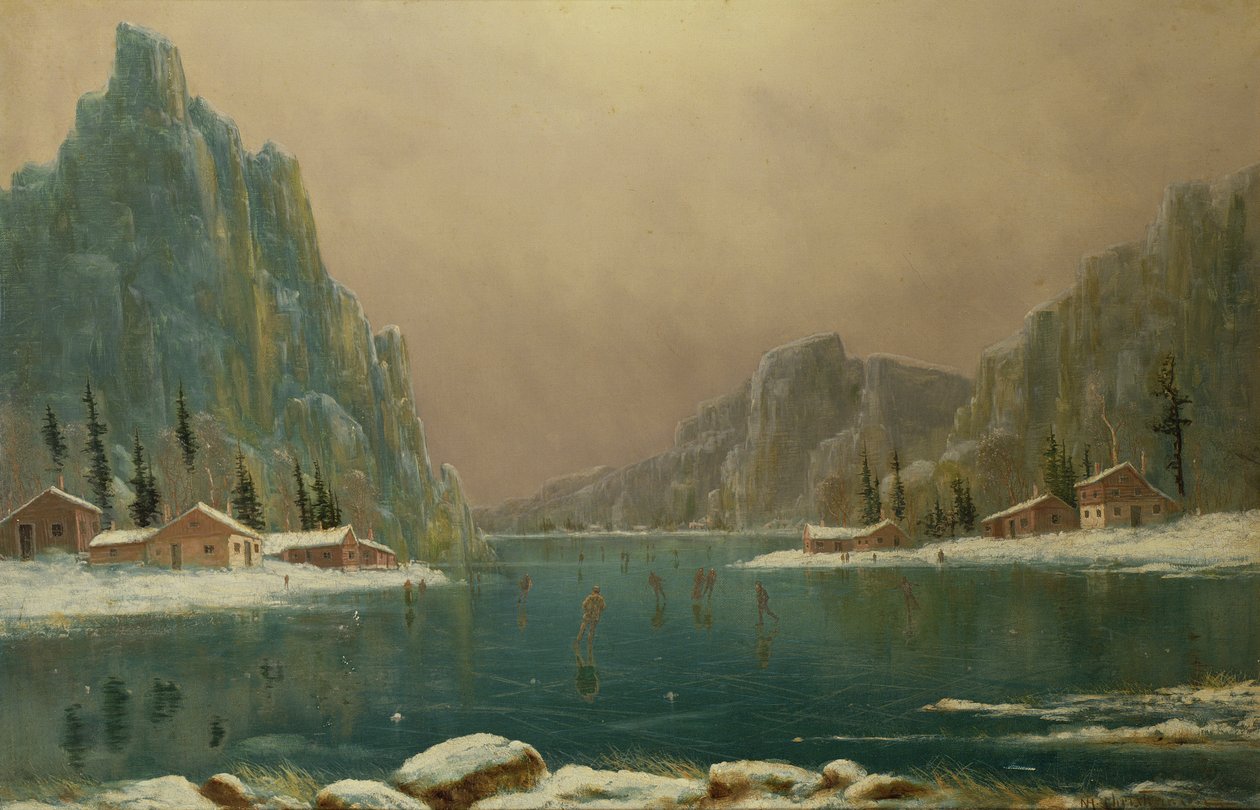 Schaatsen op een Meer door Nils Hans Christiansen