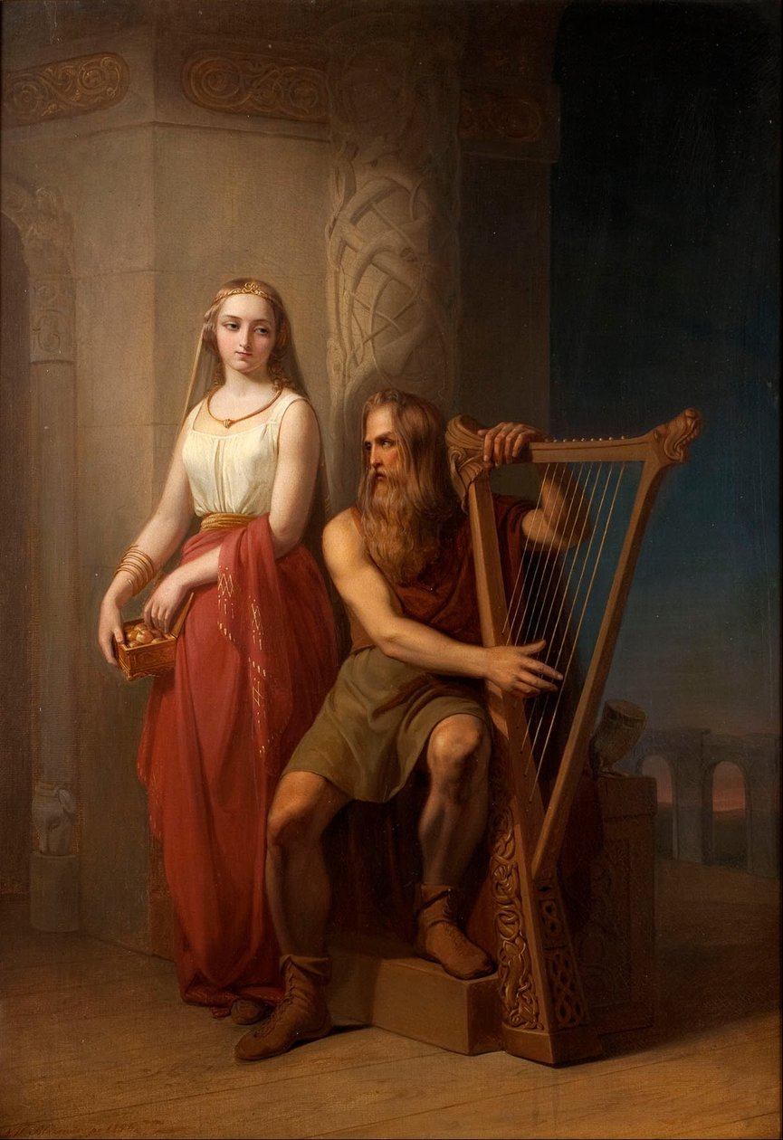 Idun en Brage door Nils Blommer