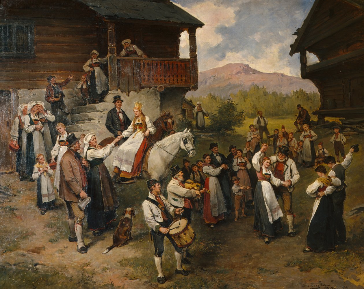 Boerenbruiloft in Eidsfjord door Nils Bergslien